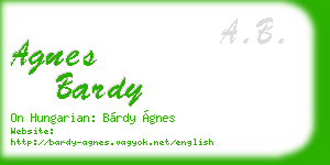 agnes bardy business card